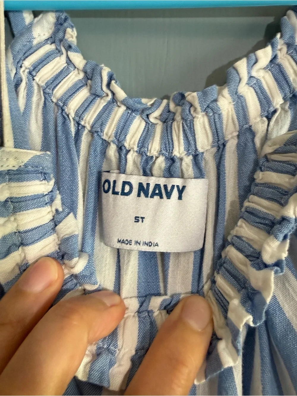 Old Navy Blue and White Striped Tiered Sundress